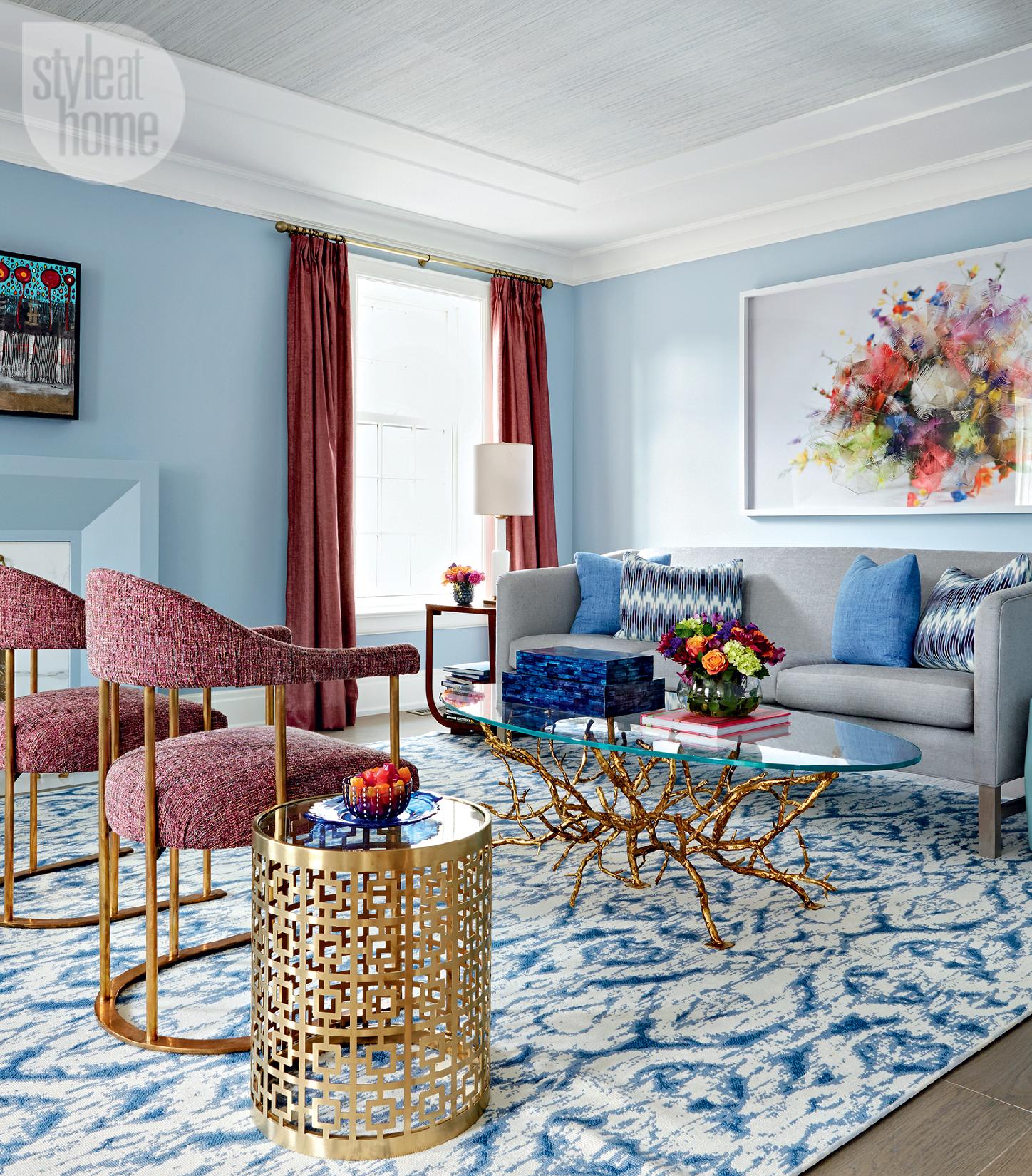 Virginia Macdonald blue dining living room zebra print ...