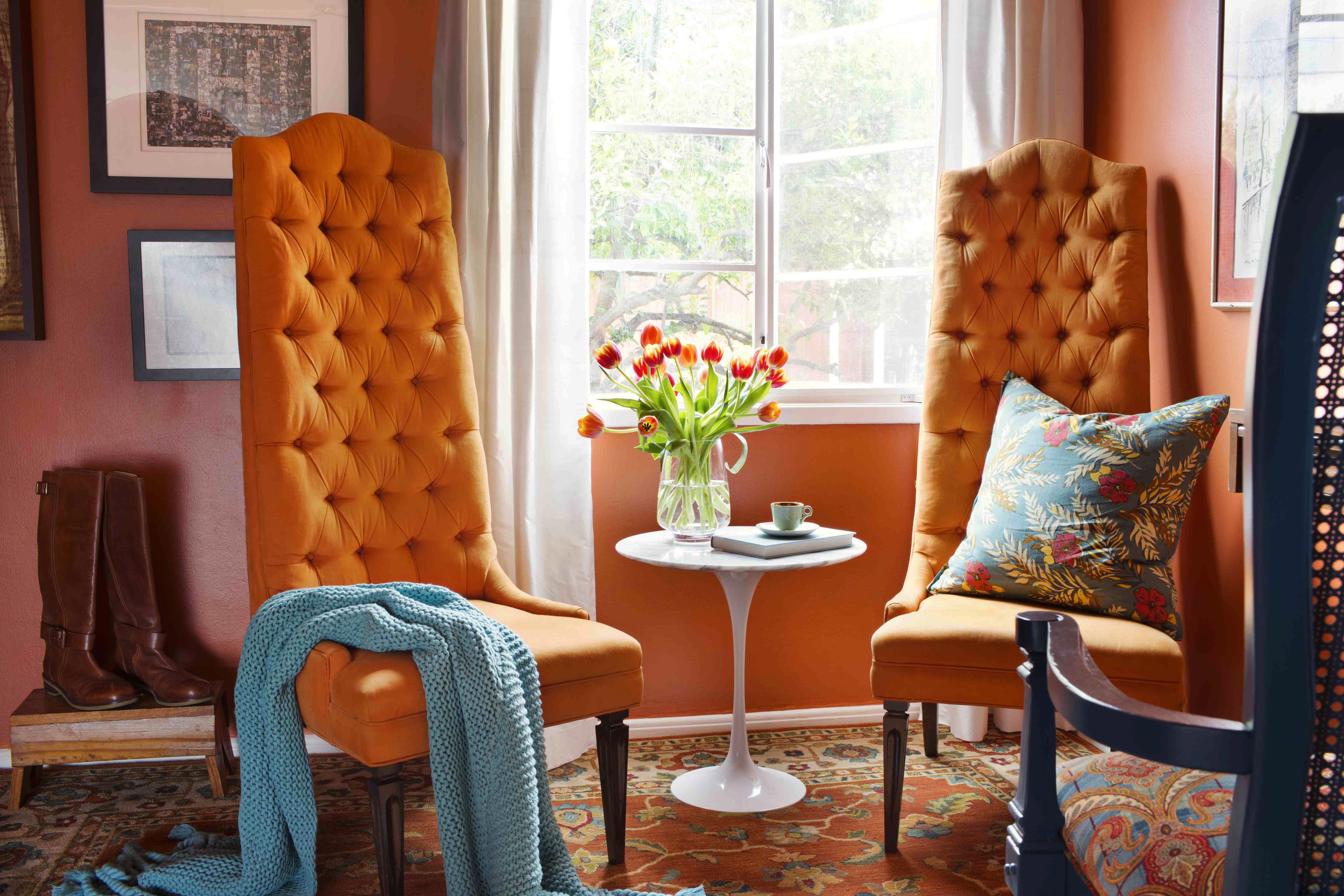 orange decor interior design decorating with orange blue accent pillow orange walls living room family room shop room ideas houzz pinterest