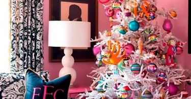 pink family room bedroom black white wallpaper girly white christmas tree candy ornaments candyland kids ecorating ideas holidays diy pinterest decor affordable