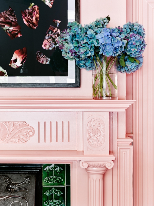 pantone 2016 colour of the year rose quartz baby pink pastel fireplace mantle decor artwork traditional home ideas feminine office space how to decorate shop room ideas