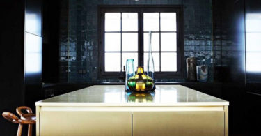 contemporary-kitchen-gold-backsplash-gold-and-black-modern-renovation-before-after-golden-kitchen-cabinets-accent-lacquer-ikea-metal-island-cabinets