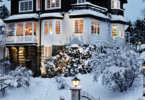scandinavian-swedish-christmas-house-tour-home-style-exterior-design-ideas-inspiration-snow-cottage-porch-wreath-interior-design-mountain-patio-gate-wood-picket-fence-wood-facade