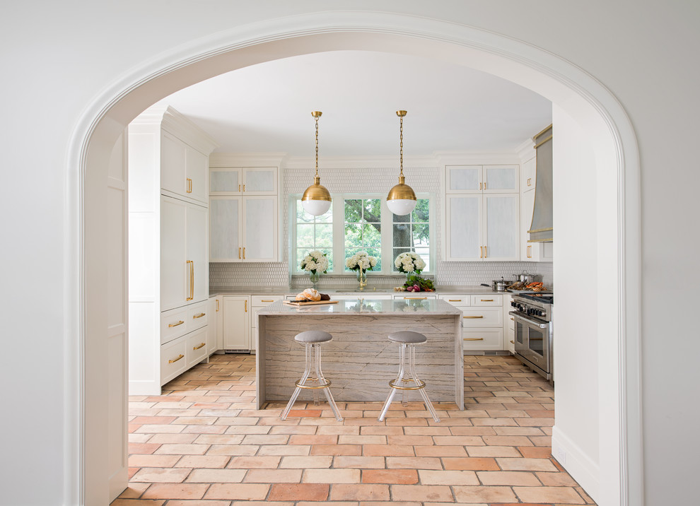 terracotta tiles kitchen all white tuscany french country farmhouse kitchen all white red brown tiles underfloor heating