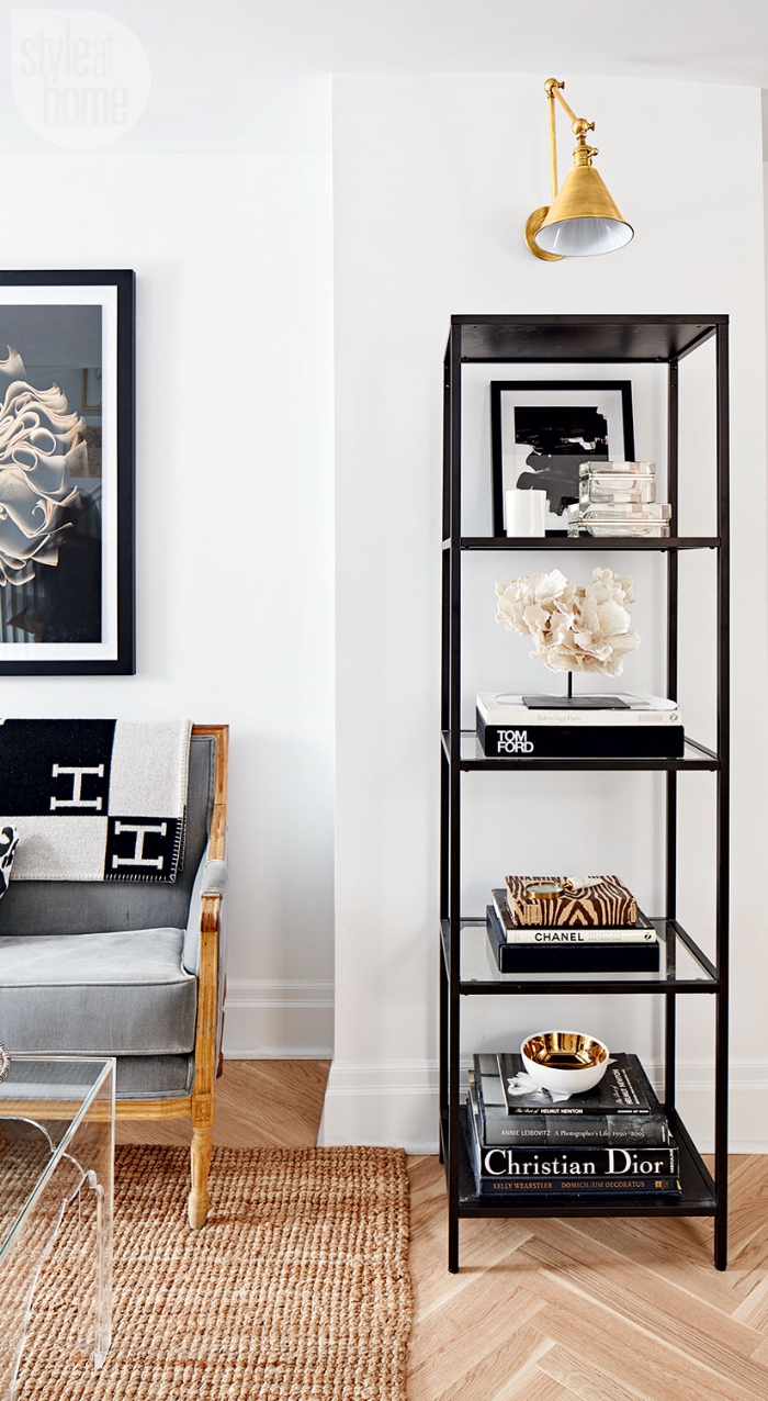 black and white minimalistic modern home design gold accents large modern minimal clean artwork black frame