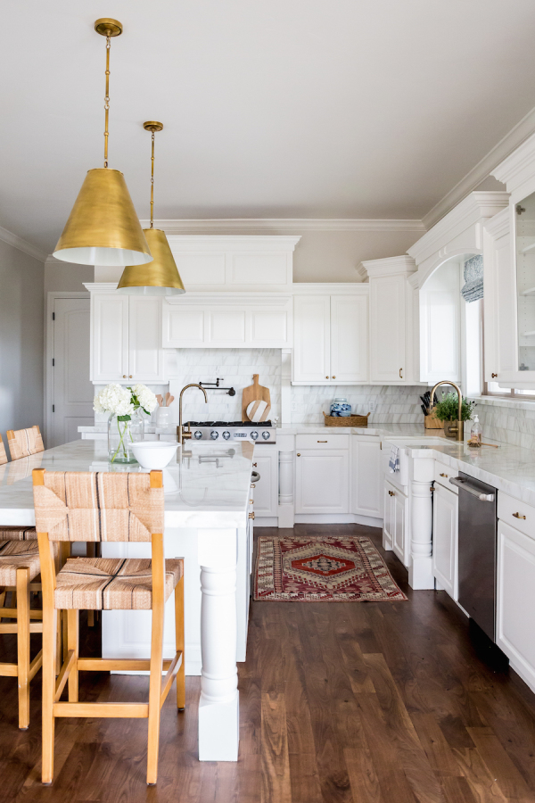 kitchen barstool light cabinets cottage pendant white cafe furniture room contemporary indoors home table architecture window interior design dwelling white cabinets