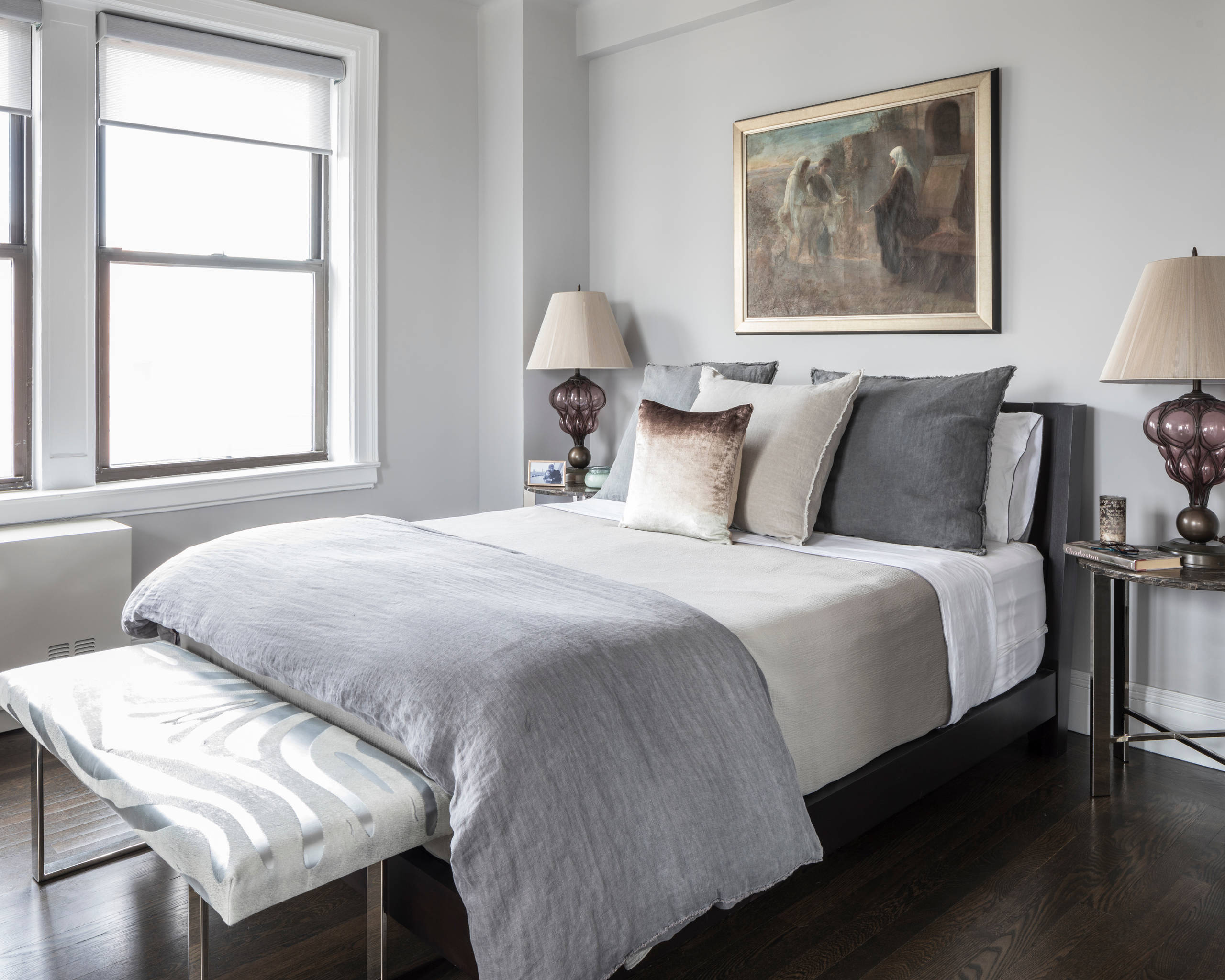 cozy bedroom style for men teenager girly feminine inspirartion luxuruious luxury headboard gray zebra print silver taupe traditional bedroom unisex