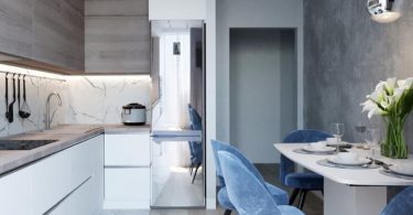 marble blue small kitchen ideas condo russian home interior design style white and wood cabinets glam luxury modern tiny kitchenette
